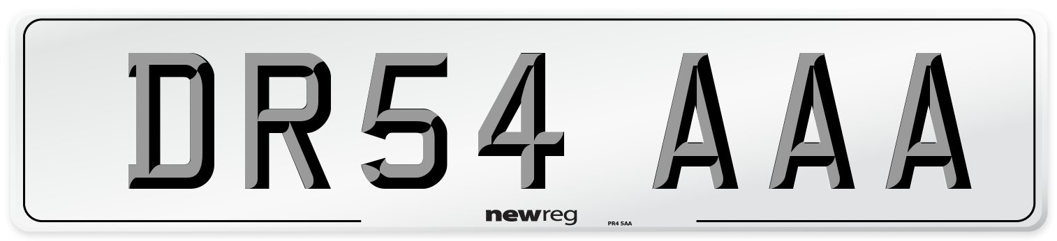 DR54 AAA Number Plate from New Reg